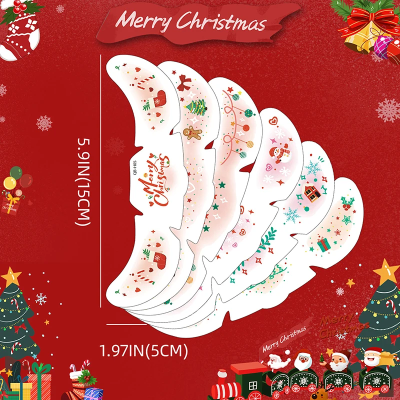 PET لطيف عيد الميلاد ثلج الوجه ملصق ركن عيون المؤقتة هيئة الفن الوشم ذاتية اللصق الحلو الملونة اكسسوارات الحفلات