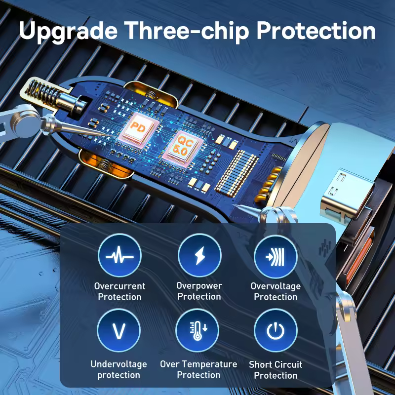 Baseus 160W Car Charger QC 5.0 Fast Quick Charging PPS PD3.0 USB Type C Car Phone Charge For iPhone 13 14 15 Pro Laptops Tablets - Image 4