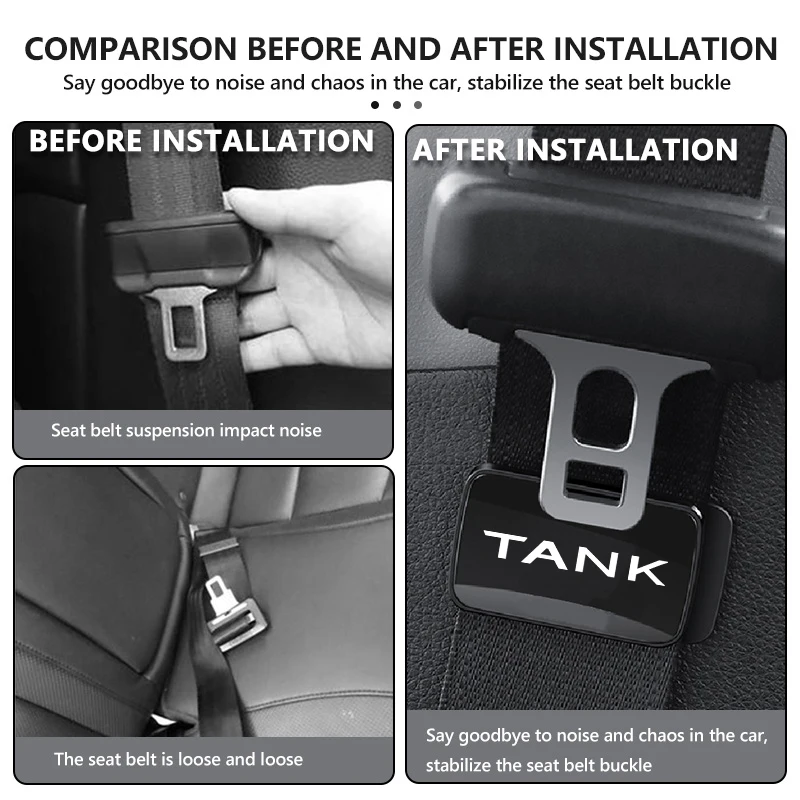 Magnetic Car Interior Seat Belt Holder Stabilizer Adjustable Fastener Clip Accessories For TANK Great Wall GWM 500 300 2022 2023