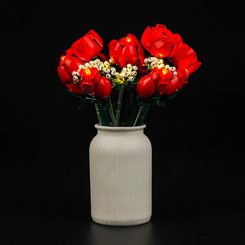 The Vonado LED 10328 set is suitable for Bouquet of Roses building blocks (including lighting accessories only)