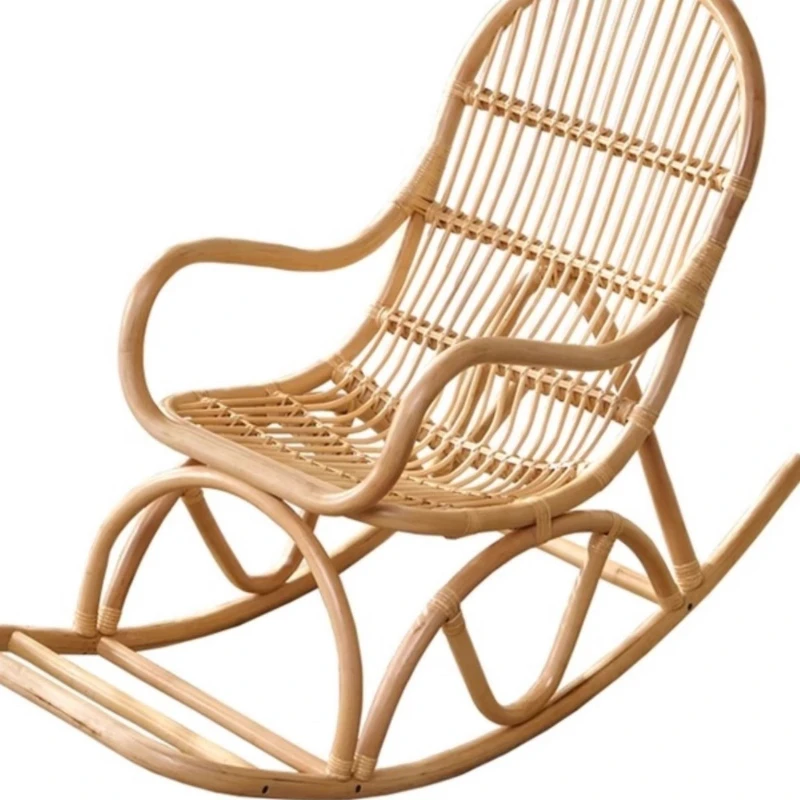 Home Rocking Chair, Recliner, Leisure Balcony Rattan Woven Backrest Chair