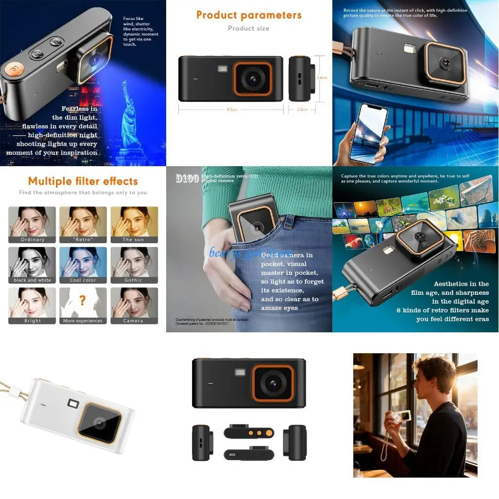 

C7AB Retro Styles USB Digital Camera 12MP Video 8 Filters Portable Pocket Size