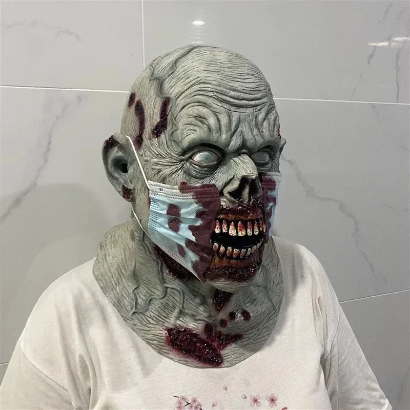 

Halloween Horror Mask Zombie Mask With Mask Terror Props Headcover Haunted House Trickery Frightening