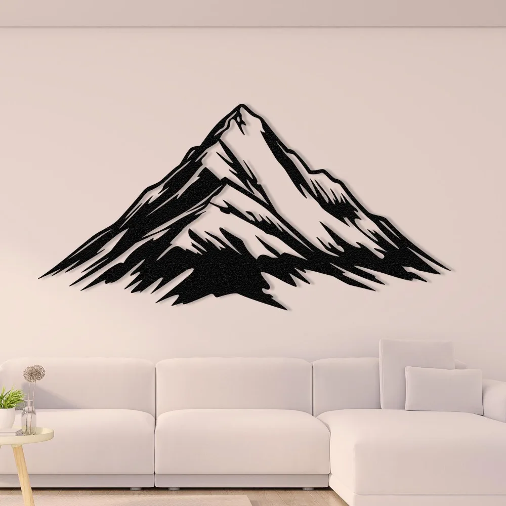 CIFBUY Wrought Iron Mountain Wall Art Large Metal Decor for Farmhouse Rustic Home Office Sign
