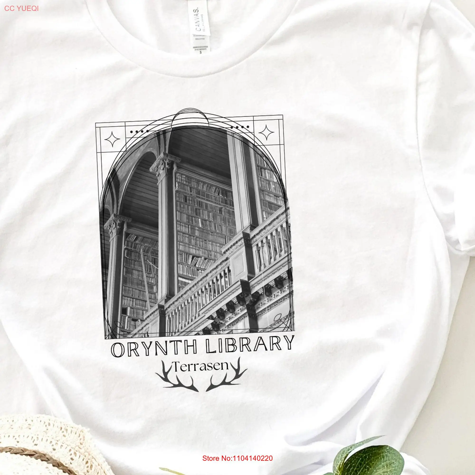 Orynth Library T shirt of Terrasen Throne Glass Bookish Merch s for Readers long or short sleeves