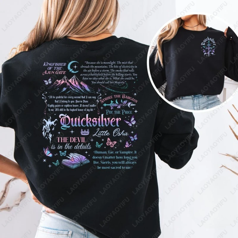 Quicksilver Kingfisher Crewneck Fantasy Bookful Sweatshirt Saeris Fane Romantasy Gift Callie Hart Merch Brimstone Adult Pullover