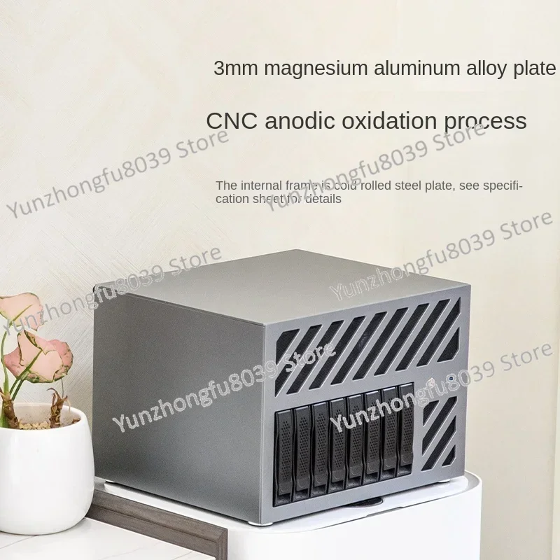 rNAS/AIO chassis DIY8 disk ATX half height pcie black Qunhui SFX file storage server