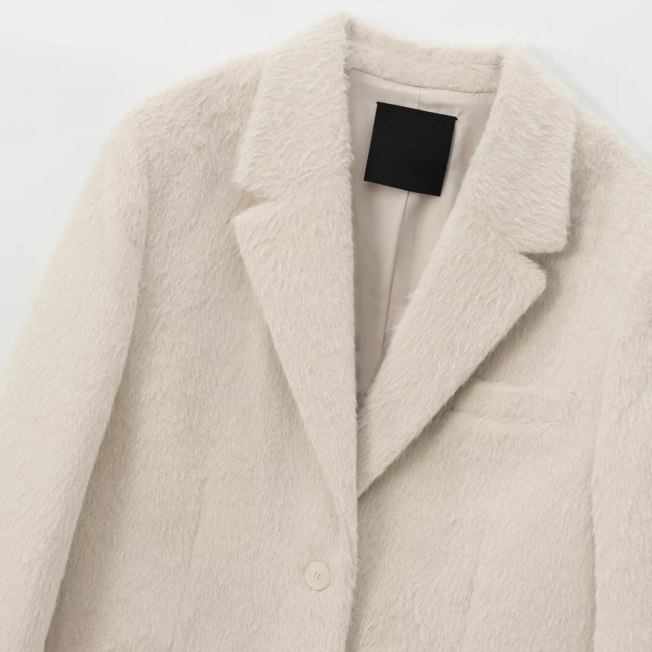 Lange Blazer aus Kunstfell für Damen, modisch, warm, lässig, Damenmäntel, langärmelige Jacken, Damen-Blazer