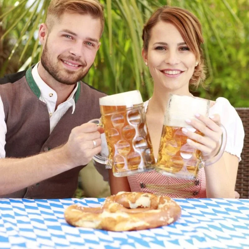 Oktoberfest-Mottoparty-Dekorationen, Bierbesteck, Pappbecher, Teller, Servietten, Tischdecke, Banner, Erwachsene, Bier, Junggesellenabschied – Detail 3