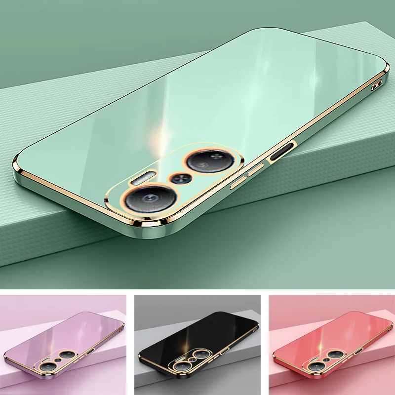 For Infinix Hot 20 Case Luxury Square Plating Infinix Hot 20s Phone Case X6826 X6826B X6826C Silicone Back Cover Fundas X6827