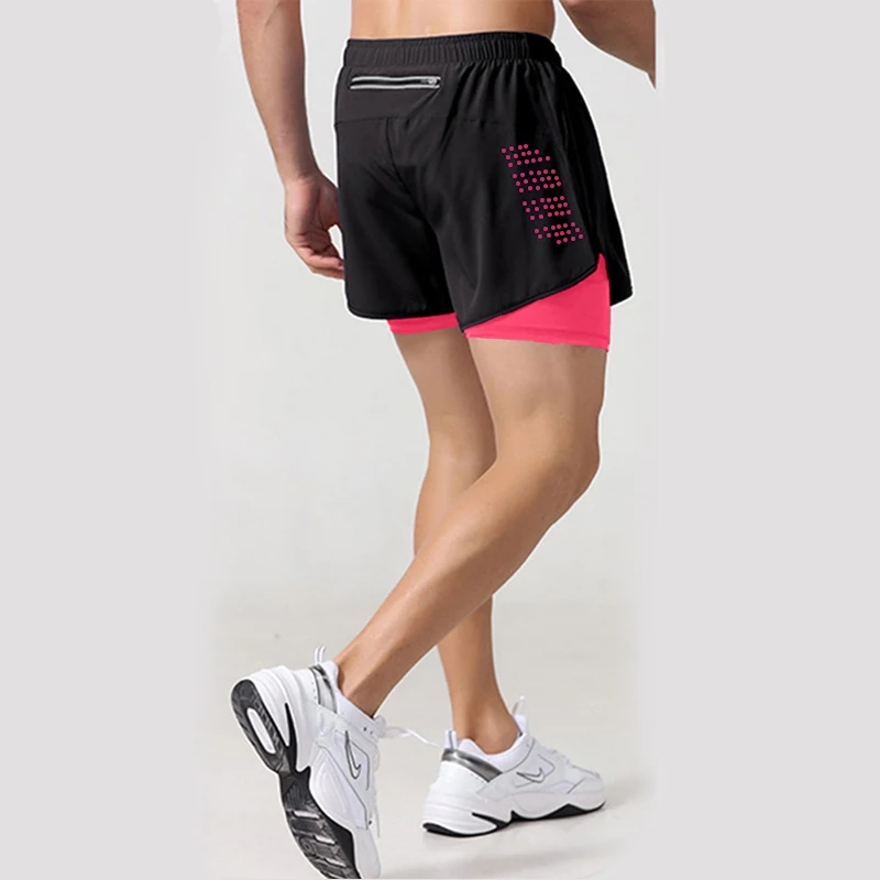 New Men Running Shorts Gym Sports Shorts 2 In 1 Quick Dry Workout Training Gym Fitness Jogging Short Pants Summer Men Shorts