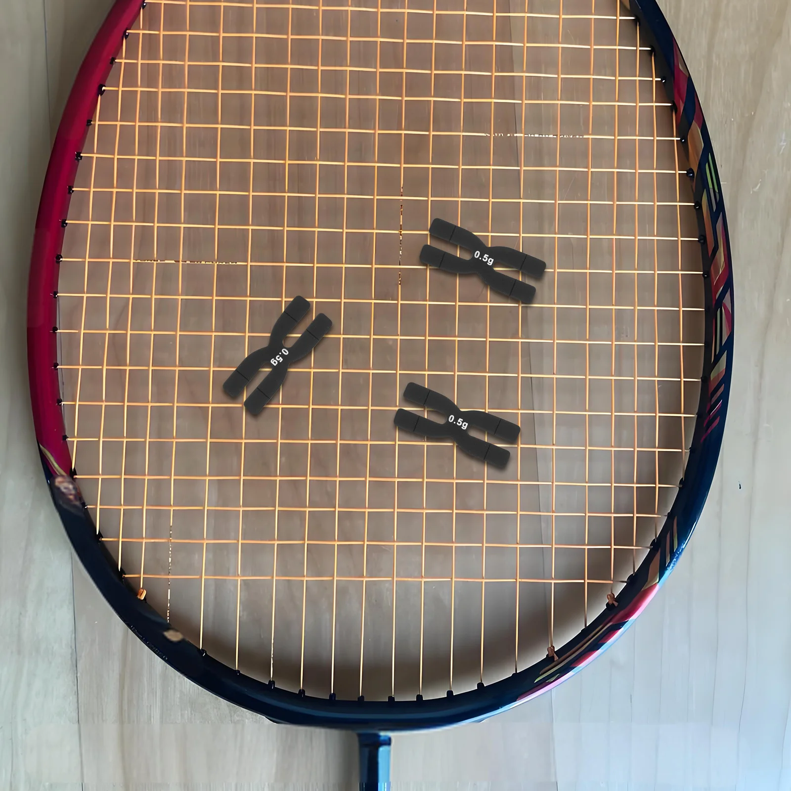 4 قطعة مضرب بدمنتون شرائط توازن الوزن سيليكون H-شكل إدراج أسود للتحكم الدقيق والاستقرار مضرب كرة الريشة #4