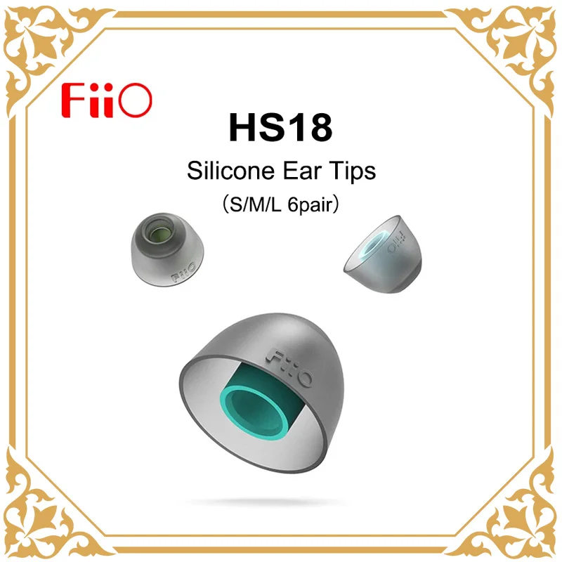 FiiO HS18 Silicon Eartips(6 pairs) Compatible Sound Tube Diameters of 5.0-6.5mm for Earphone FH7S/FH7/FD5/FH9