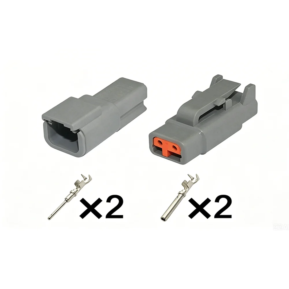 1/5/10 SET Deutsch DTM Series 2 Pin Way Connector Kit Male & Female Waterproof Connector Plug DTM06-2S-E007 DTM06-2S DTM04-2P