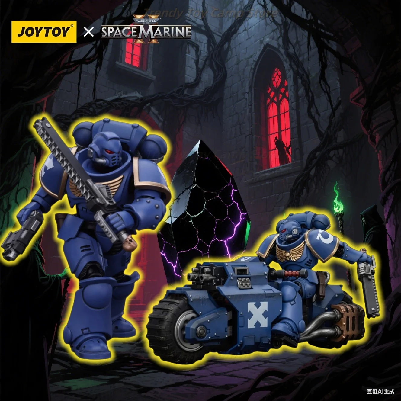 

【In stock】JOYTOY Dark Source Warhammer 40K Space Marine Original Forecast Motor Guard Carternos Mobile Model Gift Collection