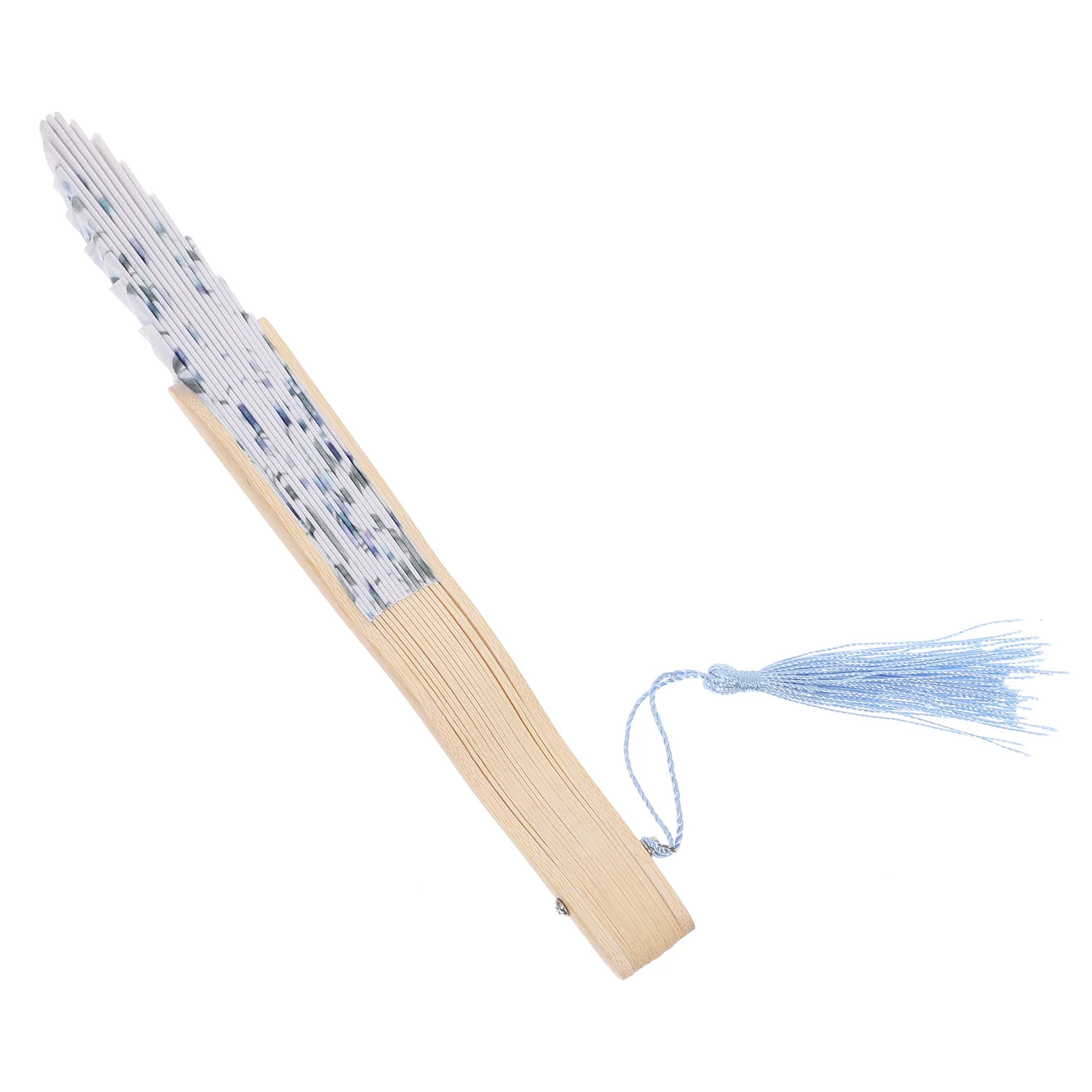 

1Pcs Ancient Style Cooling Fan Bamboo Cotton Material Portable Lightweight Fashionable Decorative Party Wedding Gift Blue
