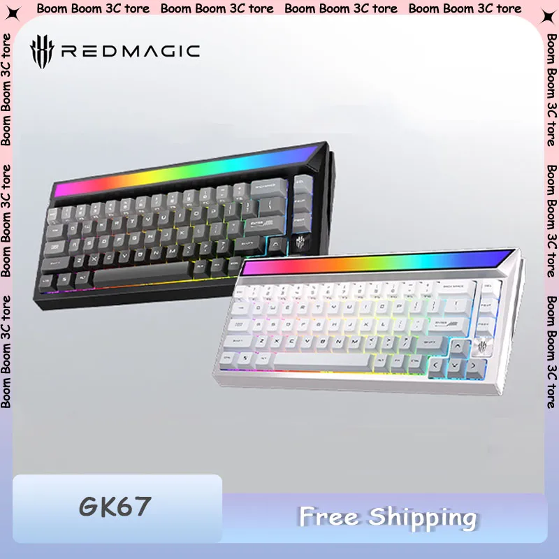 

Nubia Redmagic GK67 Ice Blade Магнитный переключатель Игровая клавиатура Проводная игровая клавиатура из алюминиевого сплава с ЧПУ 8K RT0.005MM Горячая замена RGB-клавиатура