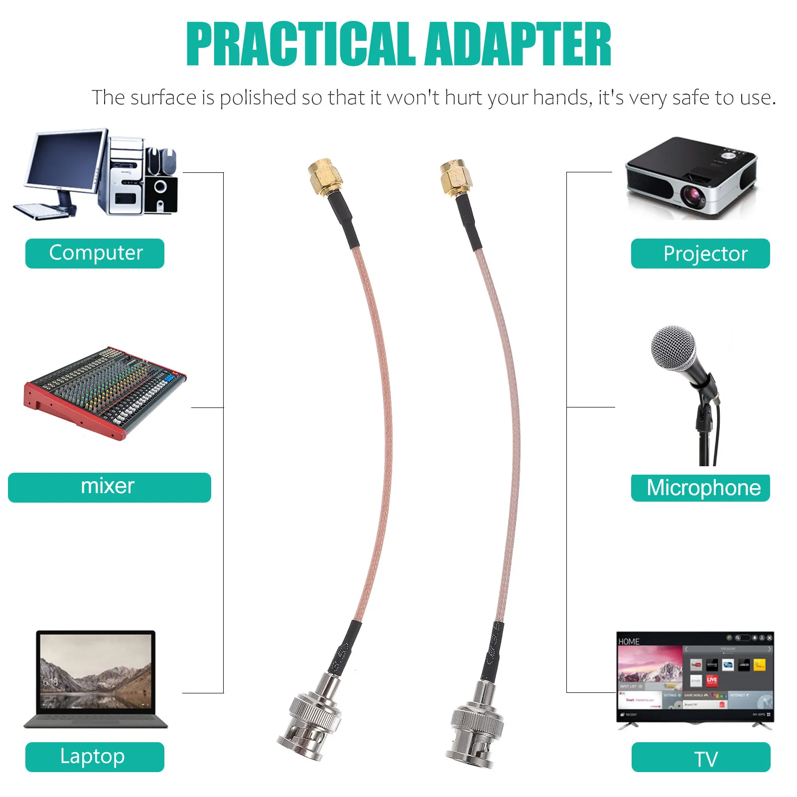 2Pcs Male To Sma Ma…