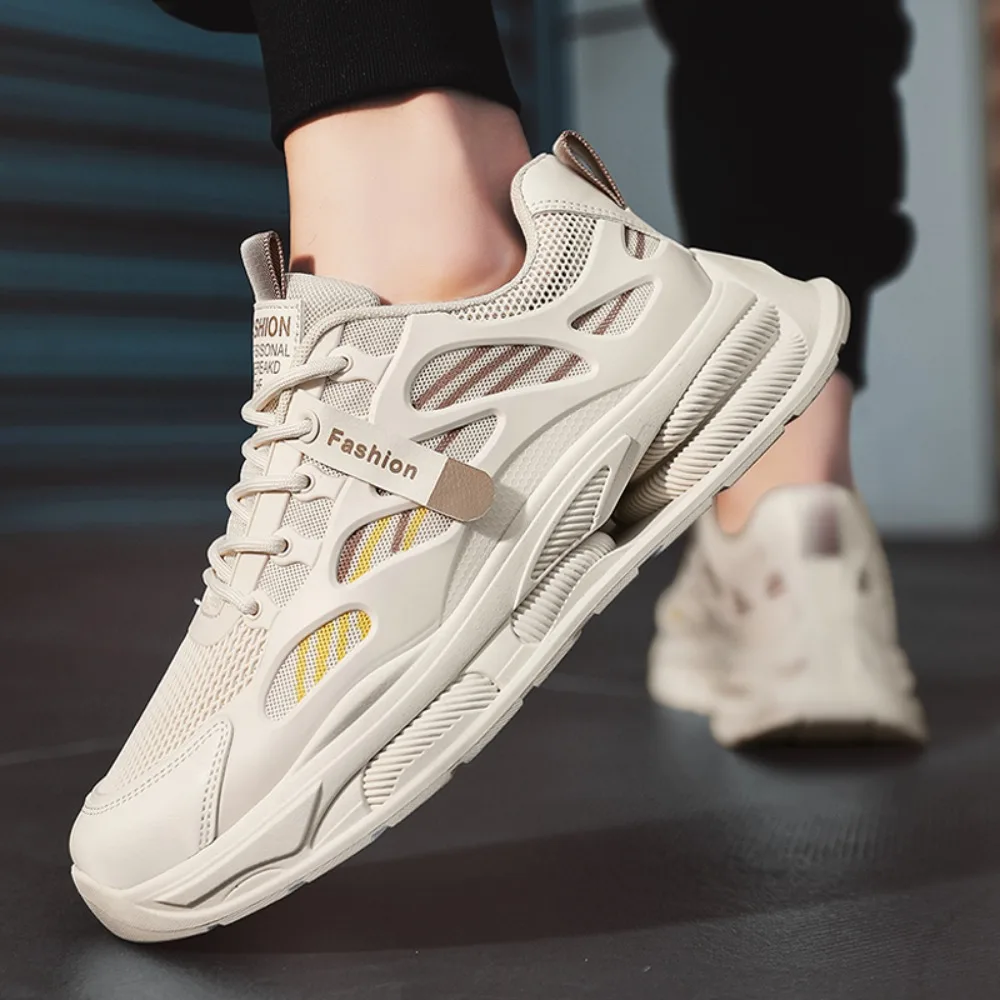 

2026 Men's Running Shoes Lightweight Soft Bottom Casual Sports Sneakers Thick Bottom Heightening Leisure Trendy Dad Shoes