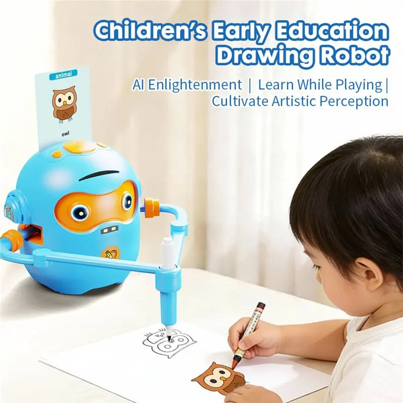 Superior Voice-Guided Kids Drawing Robot Educational With Guidance 100 Learning Cards Technology Automatic Sketching Mac
