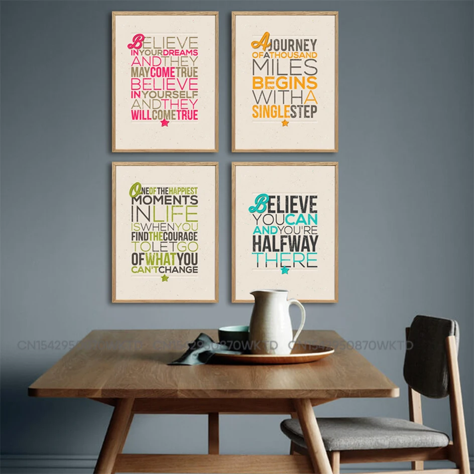 Nordic Self Motivational Quotes Posters And Prints Mental Health Canvas Painting Wall Art Picture Therapy Office Home Room Decor