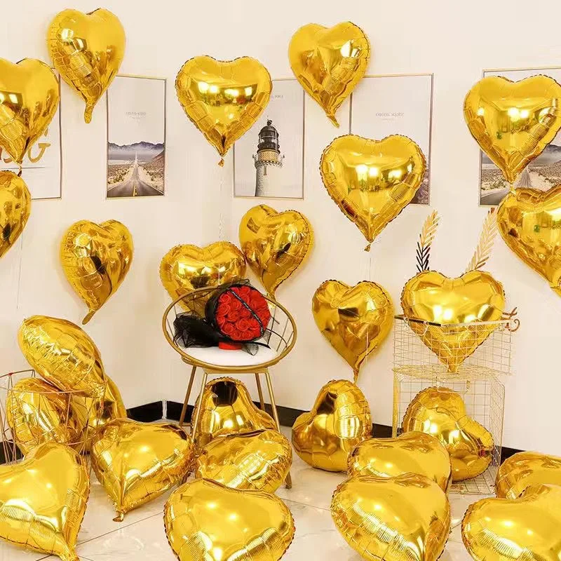 Multi-color 18 inch heart shape floating empty love foil balloon confession wedding Valentine's Day wedding house birthday