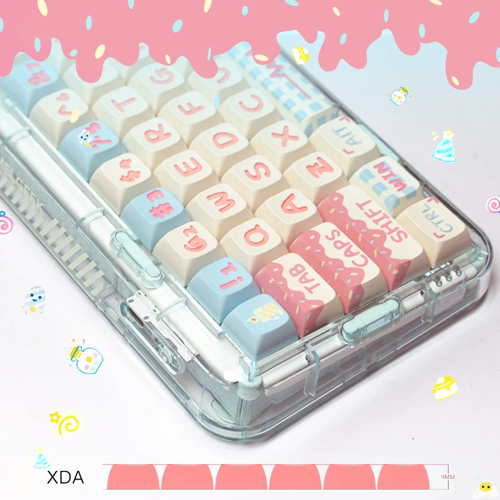 Sweet Cake Keycaps 127Keys XDA Profile PBT Compatible Gateron Cherry MX Switches 60/70/80/108 Mechanical Gaming Keyboard Keycap