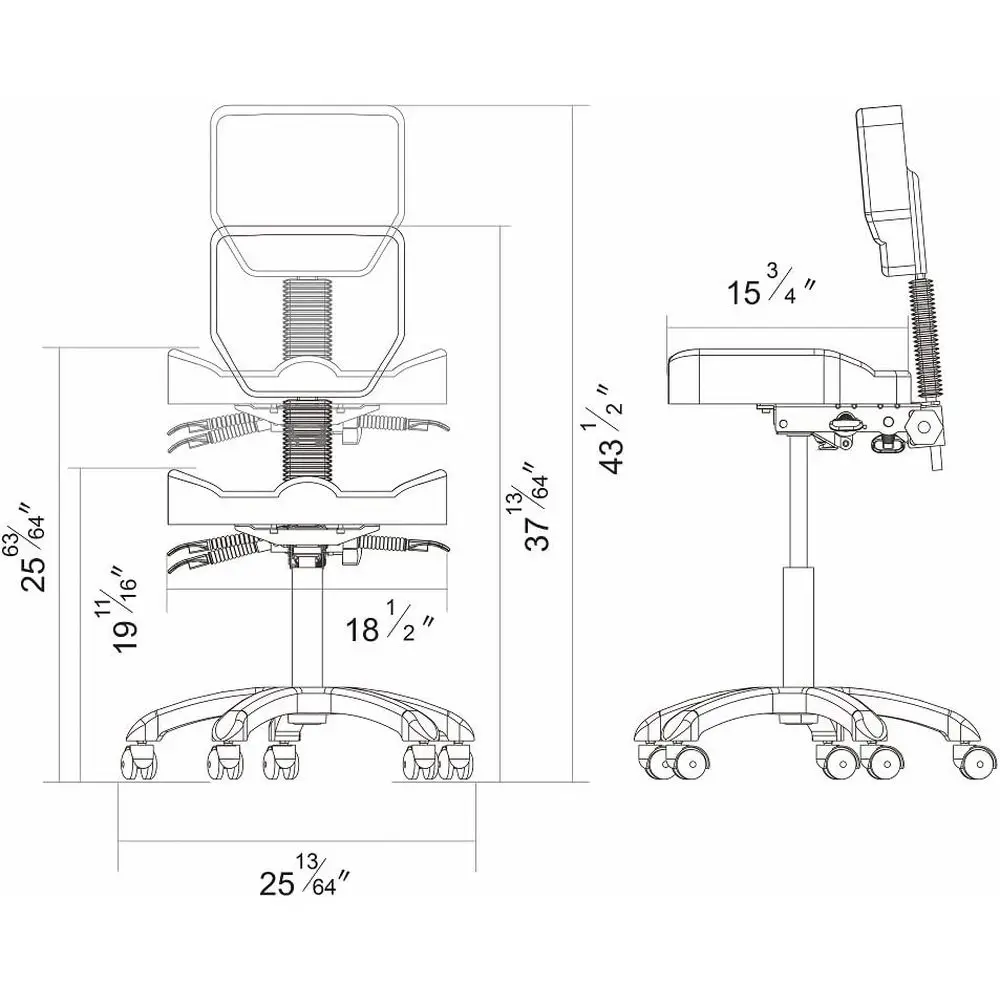 Dental Examination Stool with Rolling Wheels for Medical Professionals