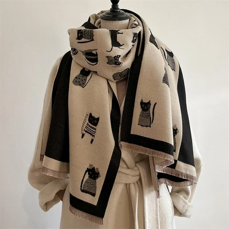 

Fashion Cashmere Scarf Hijab Women Print Luxury Pashmina Thick Warm Winter Blanket Brand Female Shawl Wrap Bufanda