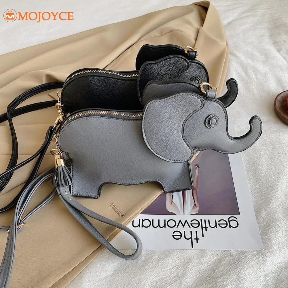 Ladies Funny Zero Wallet Fashion Elephant Mini Crossbody Bag Cartoon Women Wristlet Bags Creative Mobile Phone Bags Shoulder Bag