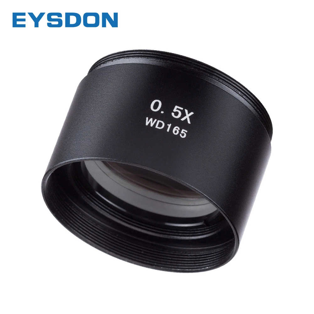 EYSDON 0.5X Auxiliary Objective Lens for Biological Stereo Microscope M48*0.75 Threads Telescope Barlow Lens Focal Reducer