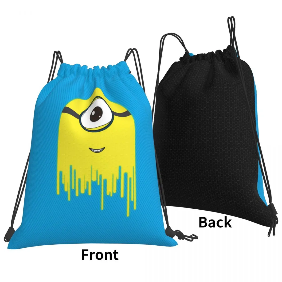 Bolsa de almacenamiento con cordón, bolso portátil, Minions, compras de comestibles, bolsos de hombro, bolso de viaje plegable