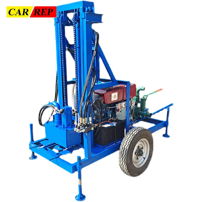 Portable Hydraulic Diesel Drilling Machine Portable 120M Deep Water Drill Rotary Agriculture Digging Holes With Electric Start