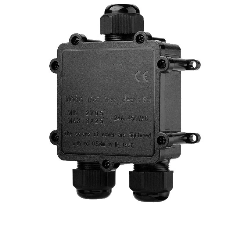 Outdoor Waterproof Junction Box Tightly Protected Distribution Box 1 in 2 Out Cable Junction Buried Immersion Box