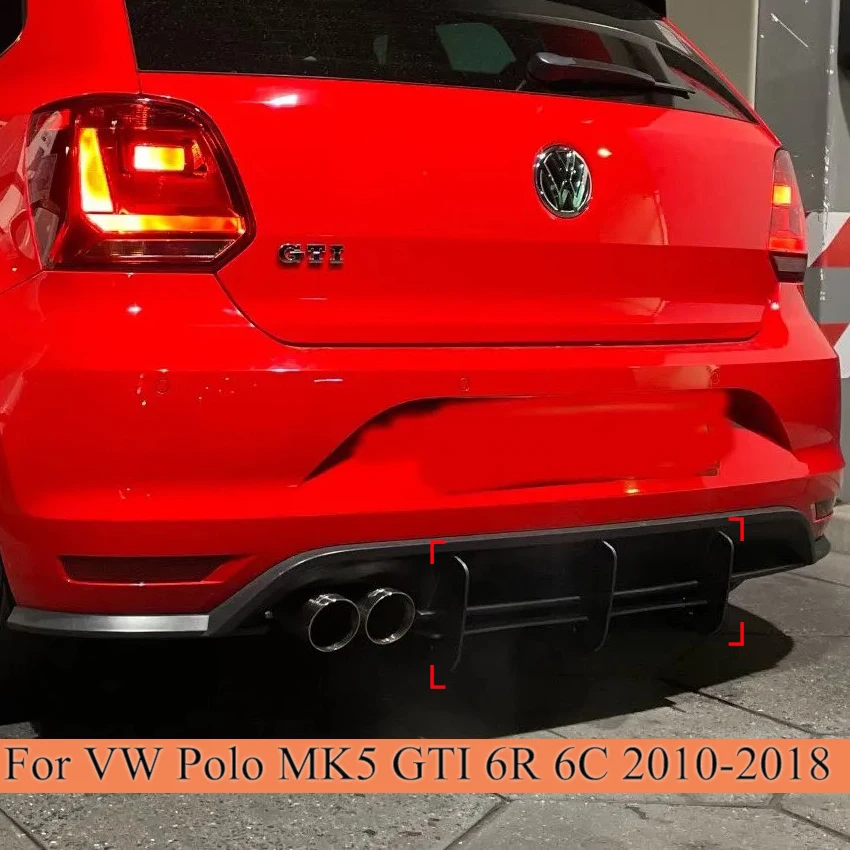 

Задний диффузор автомобиля для Volkswagen VW Polo MK5 GTI 6R 6C, двух/четырехдверный Facelift 2010-2018, бампер, спойлер, защита сплиттера