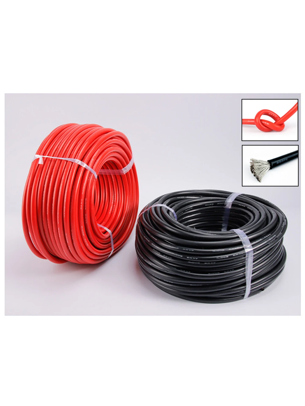 50 m/rol High power Siliconen draad Zwart Rood Siliconen kabel UPS DC AC Elektrische verlengkabel 4AWG 2AWG 1AWG 50mm2 75mm2 95mm2 - afbeelding 2