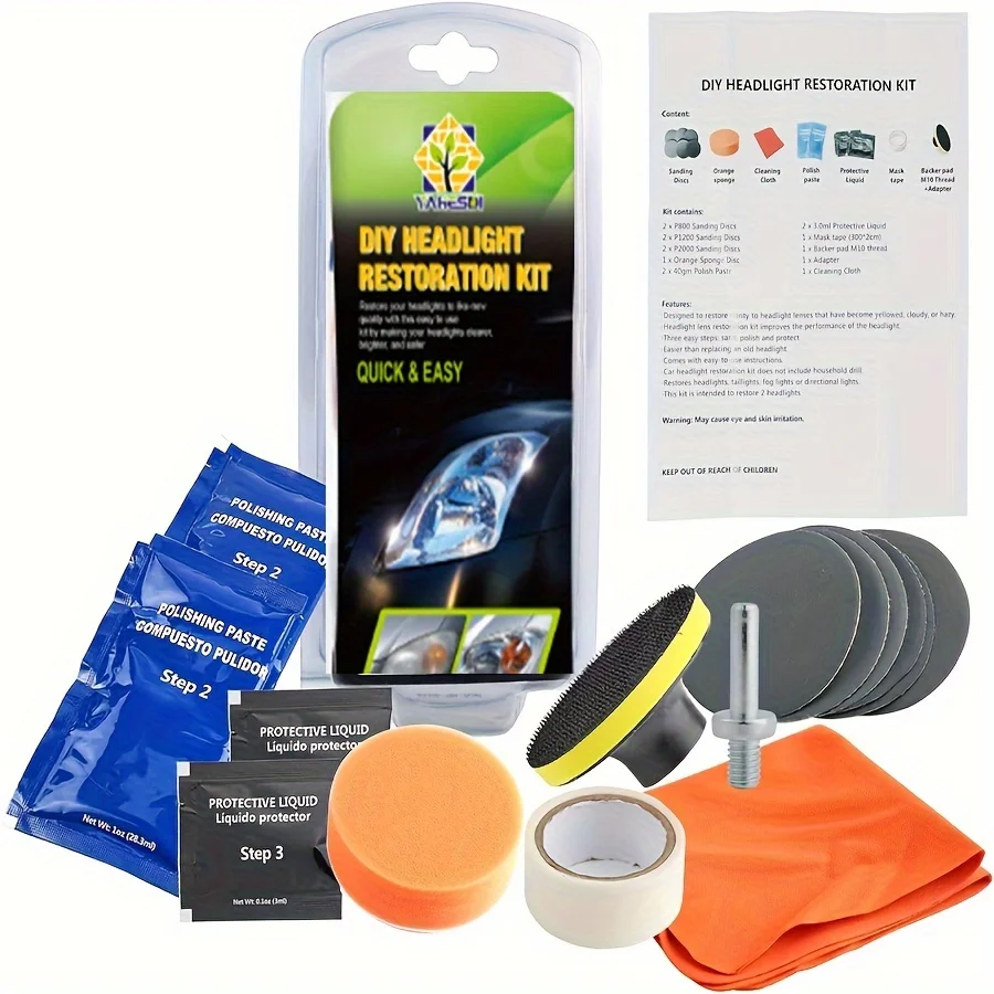 

Набор для ремонта фар своими руками-удаляет царапины, туман и пожелтение-средство для полировки и ремонта автомобильных фар-средство для ухода за краской