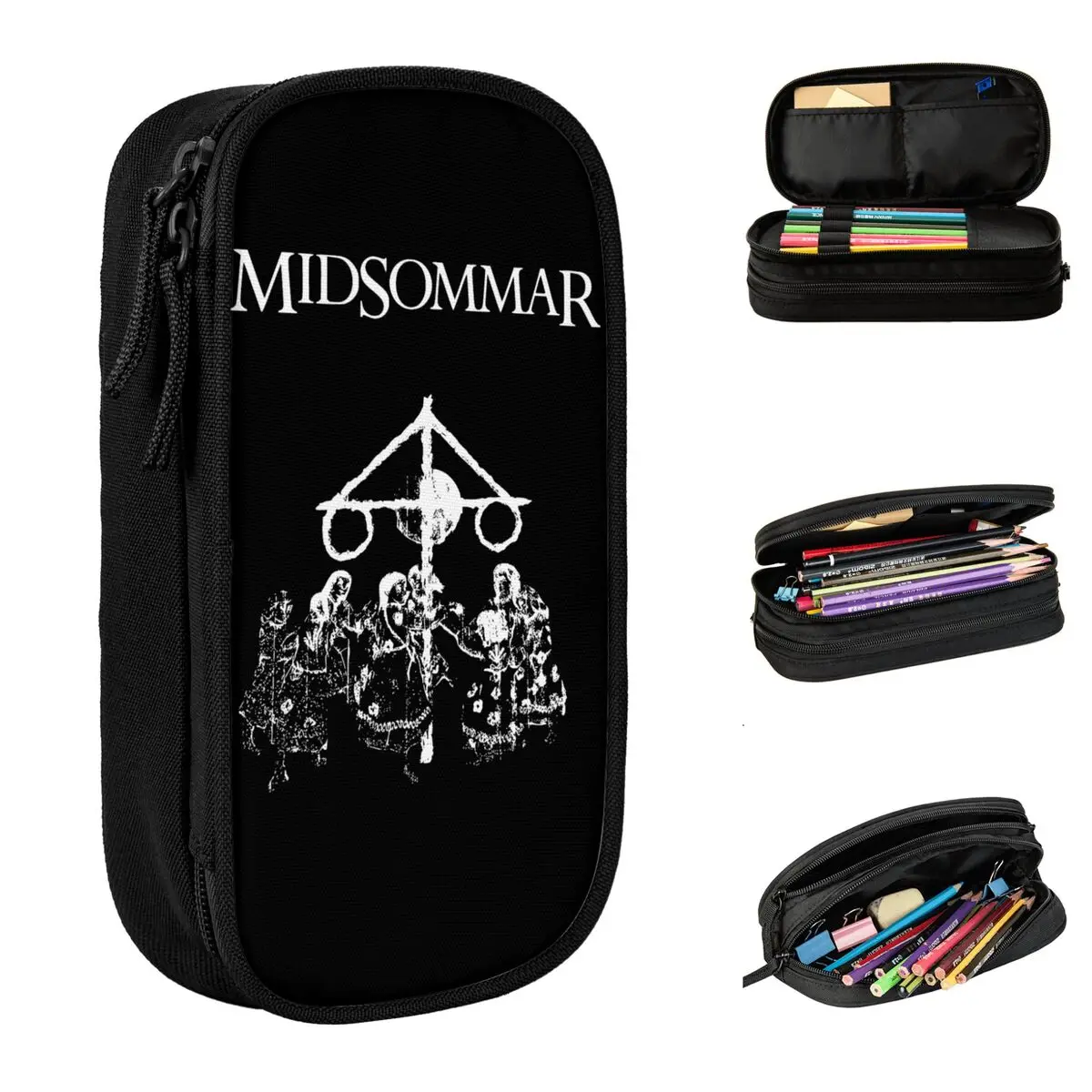 Lovely Horror Movie Midsommar Fear Film Pencil Case Pencil Box for Student Large Storage Bags Students School Gift Stationery