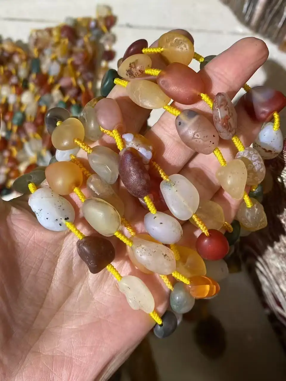60pcs/lot each is the best, big and gorgeous colorful candy color rock candy heart Gobi agate pendant necklace wholesale - view 2