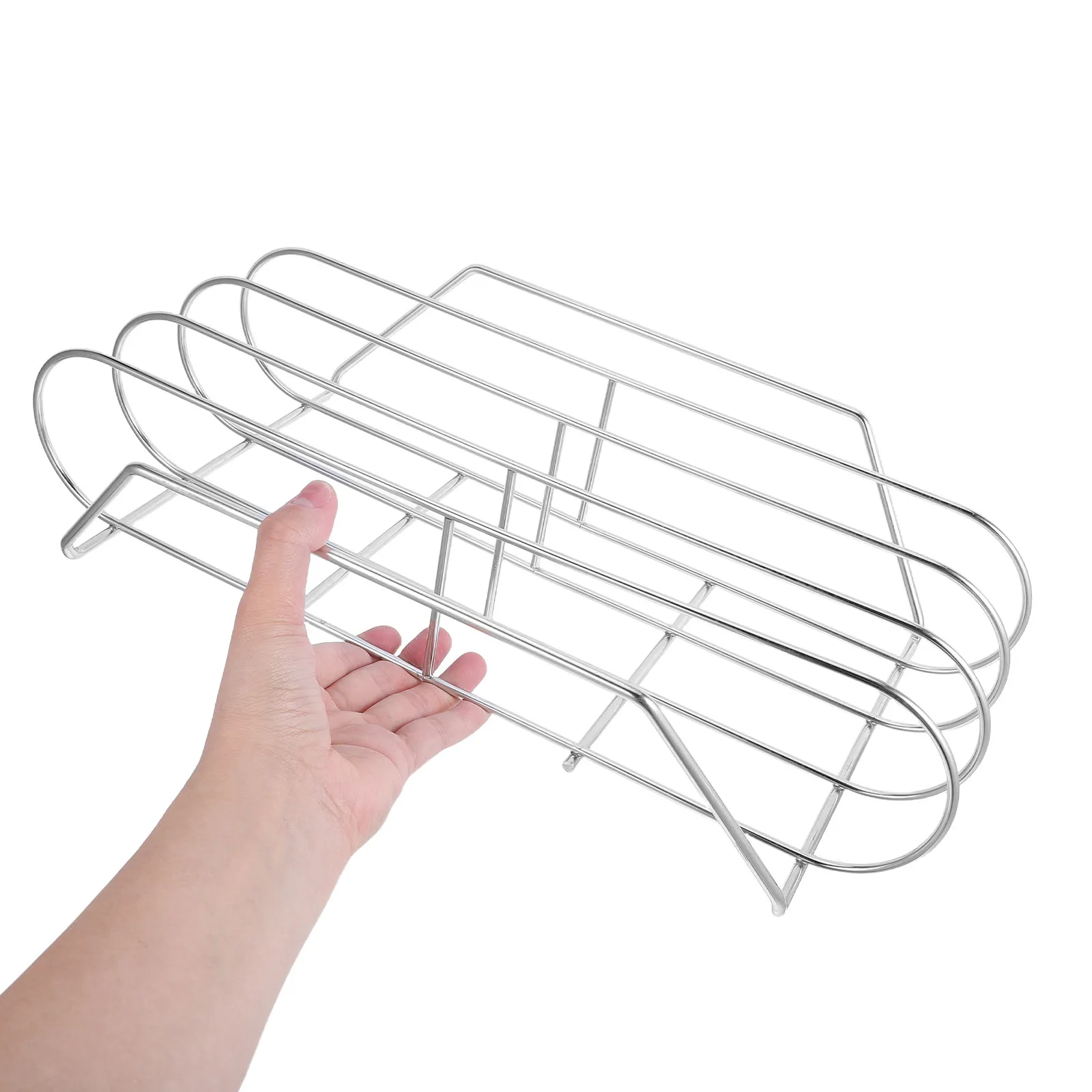 Stainless Steel Rib Rack Bbq Half-Round Non-Stick Rib Roasting Rack for Outdoor Grill Gas Charcoal Electric Stove Juicy Tender