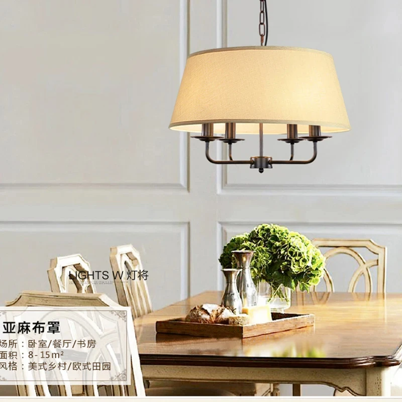 American Retro Living Room Pendant Lights Home Decor Hanging Lamp for Dining Room Modern Led Light Fixtures Suspension Luminaire