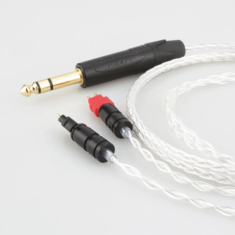 Audiocrast 819AG OCC Silver plated Headphone cable 6.35mm to Upgrade Headphone Cable for HD650/HD565/HD580/HD600/HD660S/HD25