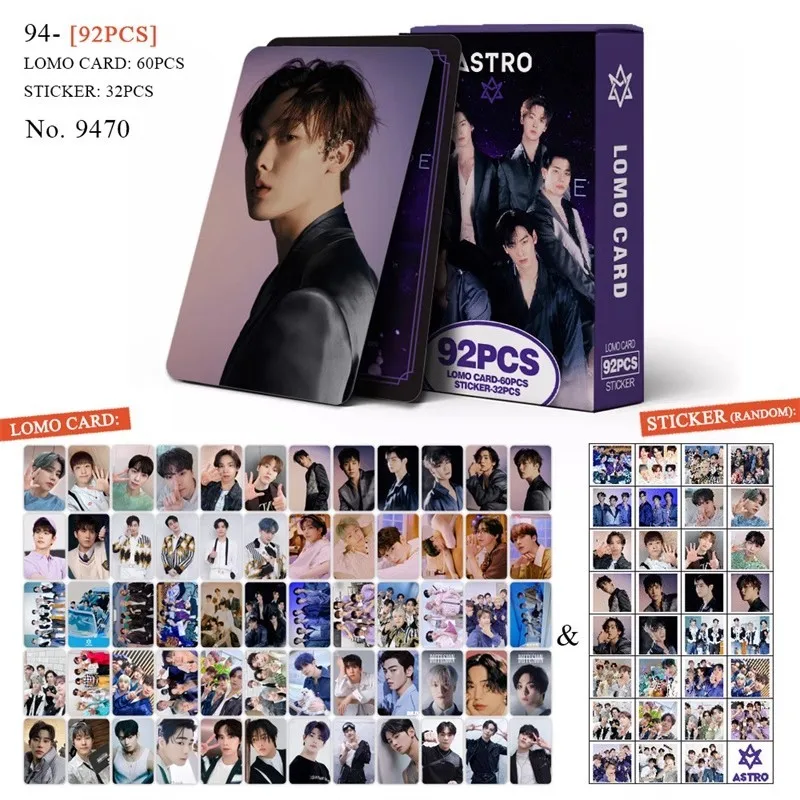 KPOP 92pcs/set EUNWOO Photo Album Album LOMO Card ASTRO Boy Band 32 Stickers Girl Collection Gift K-POP Postcard Photo Card