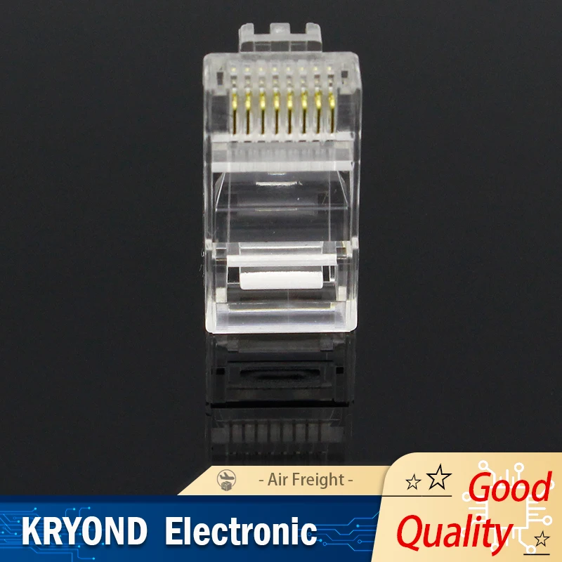 

100PCS Brand New Crystal Head RJ45 CAT5 CAT5E Modular Plug Gold Plated Network Connector