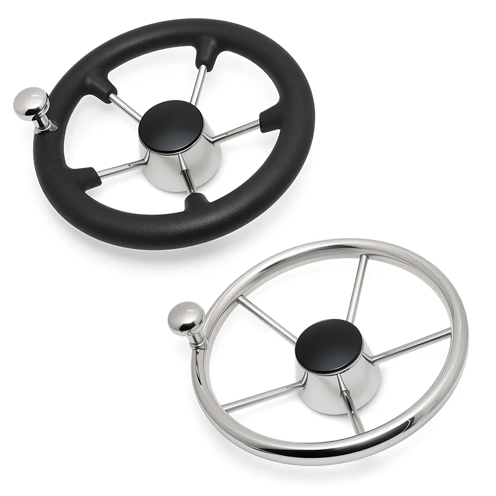 

Boat Yachts Accessories Marine 11 Inch 300MM stainless steel Steering Wheel With Black Foam or Without Foam Ship Steering Wheel