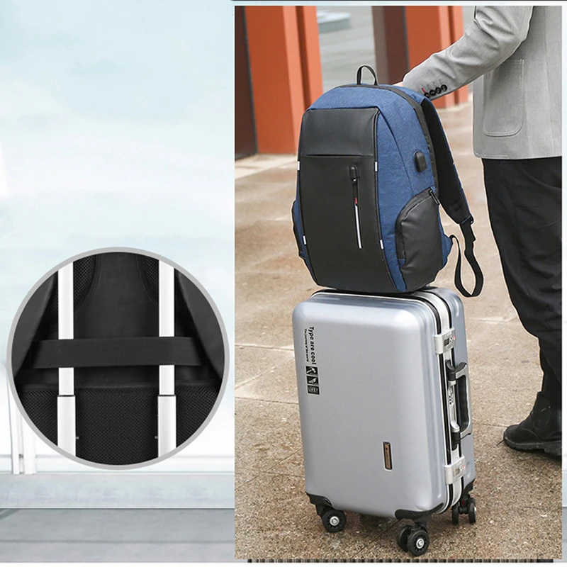 Sac à dos Oxford étanche pour homme, chargement USB, sac d\'affaires décontracté pour ordinateur portable, sacs à dos pour ordinateur portable,