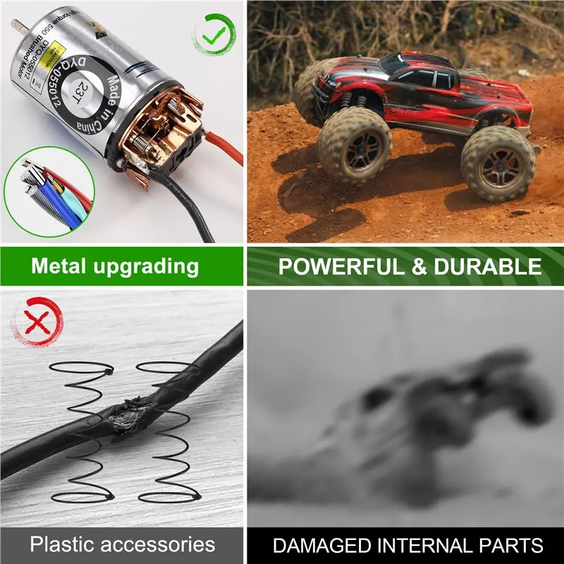A63T-Waterproof Brushed Motor 550 23T High Voltage ESC T Plug Set 320A For 1/10 RC Crawler SCX10 D90 Traxxas Axial Tamiya