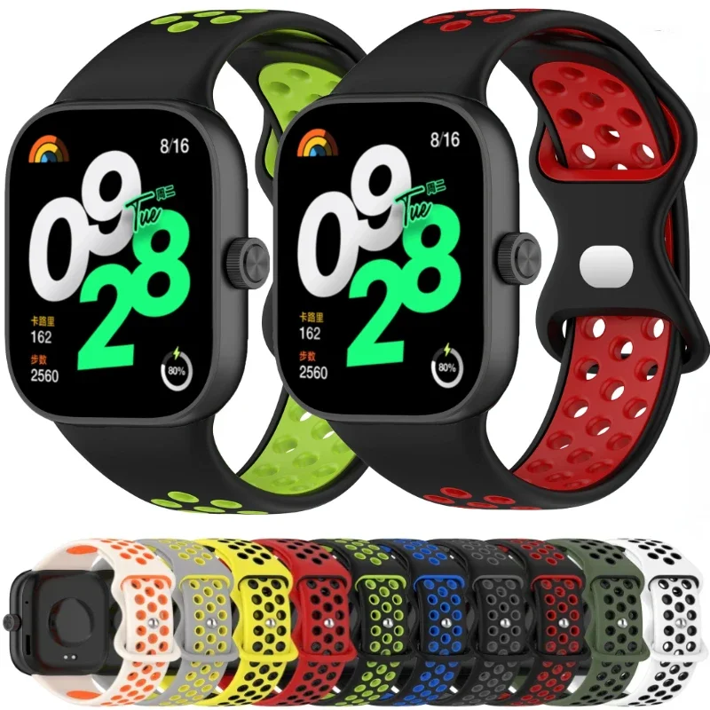 Sport Silicone Strap para Redmi Watch 4, pulseira Smartwatch, cinto de substituição, respirável, Correa, Xiaomi Band 8 Pro, acessórios