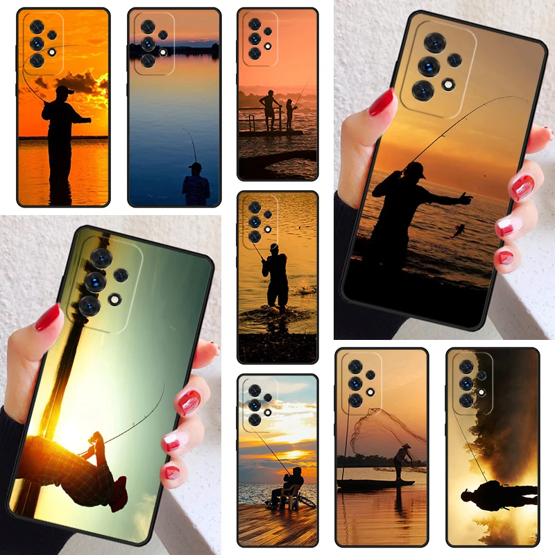 FLY FISHING FISHERMAN Phone Case Cover For Samsung Galaxy A52 A72 A73 A20e A21S A50 A70 A11 A12 A42 A31 A40 A51 A71 A32 A80 A91