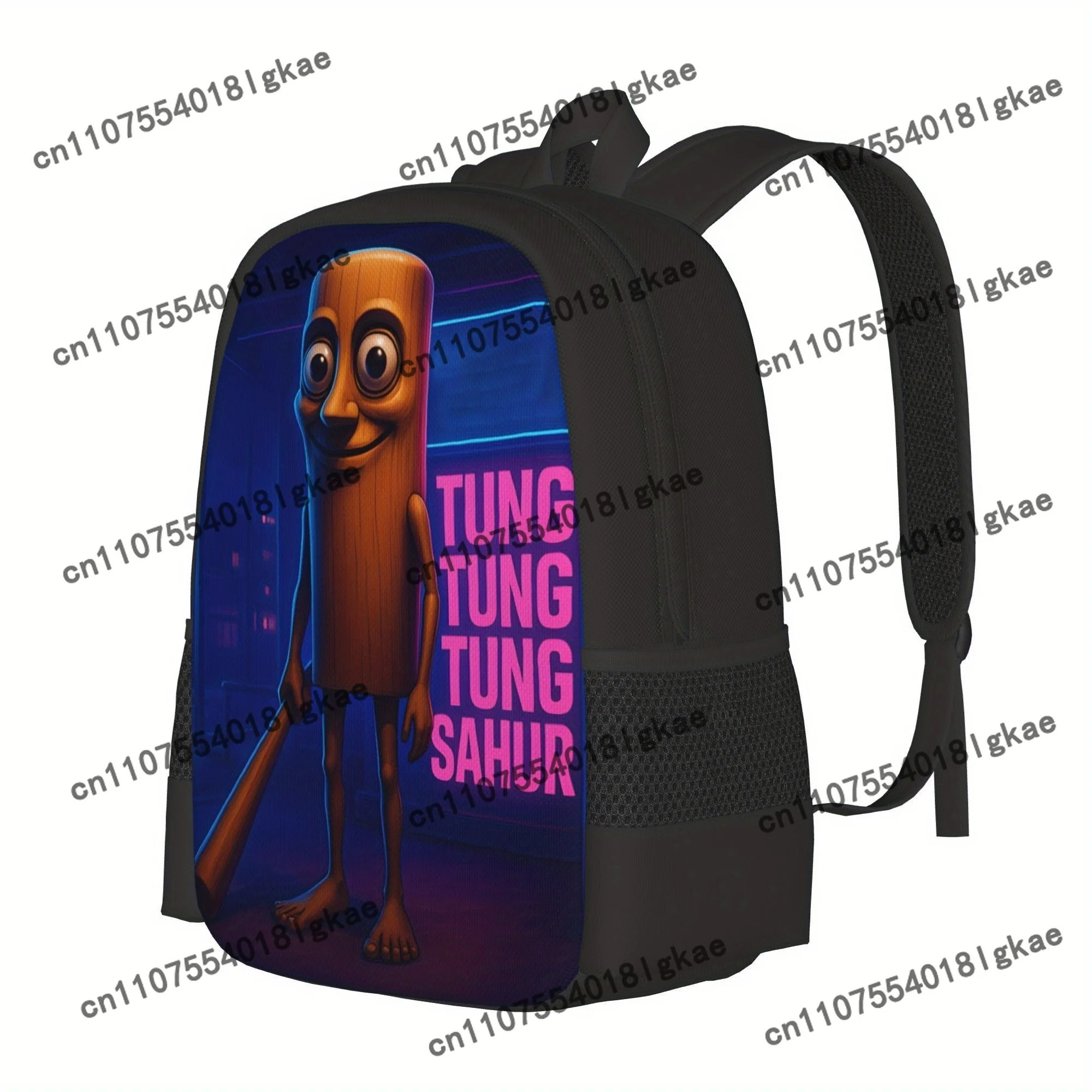 Tung Tung Tung Sahur 17 Inch Backpack - Italian Brainrot Cartoon Design, Lightweight Unisex Schoolbag with Adjustable Shoulder S
